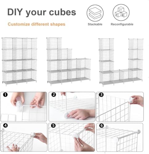 12-Cube Storage Organizer Metal Wire Shelf - Image 6