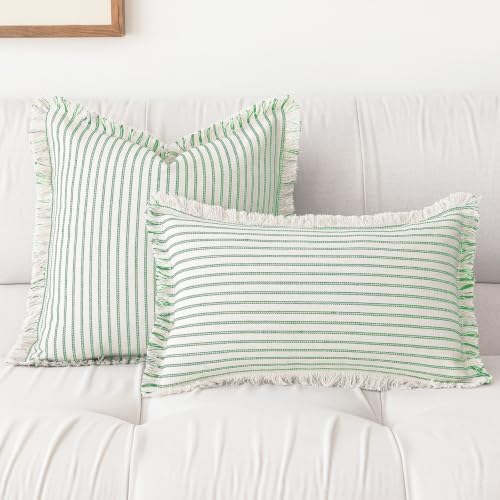 YEENAASY Throw Pillow Covers 20x20 Boho Striped Pillow Cases - Image 2