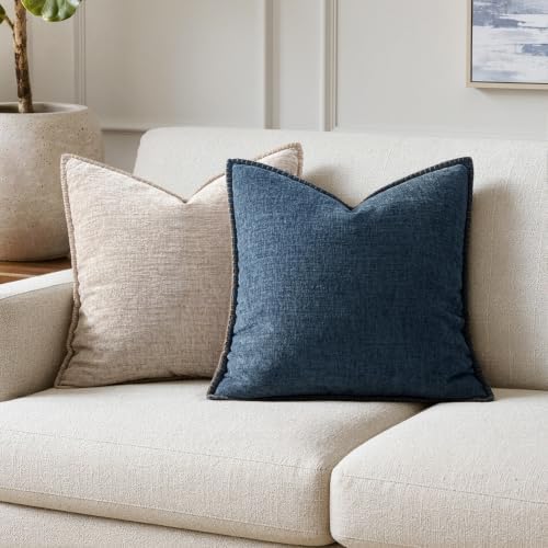 MIULEE Decorative Couch Throw Pillow Covers 20x20 Inch Dark Blue 2 Pack - Image 4