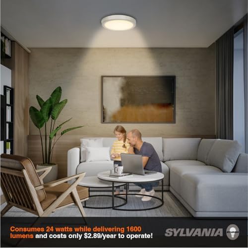 Sylvania 12" LED Flush Mount Ceiling Light Fixture, 1600 LMS, Warm White - Image 6