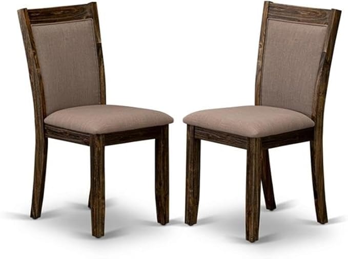 East West Furniture X777MZ748-9 9 Piece Dining Room Furniture Set Includes a Rectangle Dining Table with X-Legs and 8 Coffee Linen Fabric Upholstered Chairs, 40x72 Inch, Multi-Color