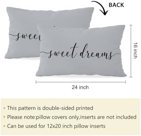 HONLUNG Sweet Dreams Throw Pillow Covers, Bed Decorative Pillows Covers - Image 5