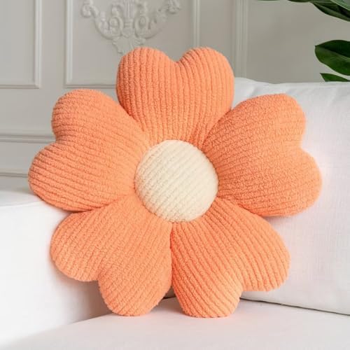 Sioloc Flower Throw Pillow, Cute Daisy Floor Seat Cushion, Aesthetic Fun by HEALTHYCOMFORTLIFE