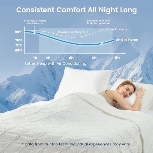 Amélie Home Pintuck Comforter for Hot Sleepers, Pearl White - Image 5