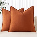 MIULEE Decorative Linen Pillow Covers 18x18 Inch Burnt Orange by MIULEE