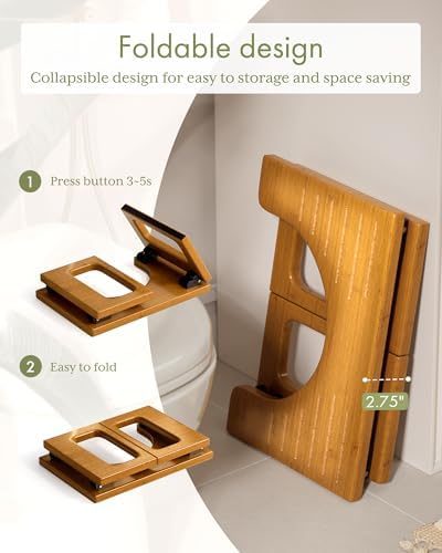 AmazerBath 8.5 Inches Bamboo Toilet Stool Squat - Image 3