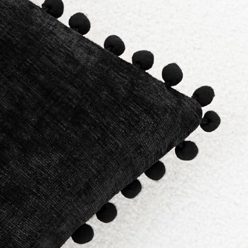 CaliTime Decorative Couch Throw Pillow Covers 20 X 20 Inches Black - Image 3