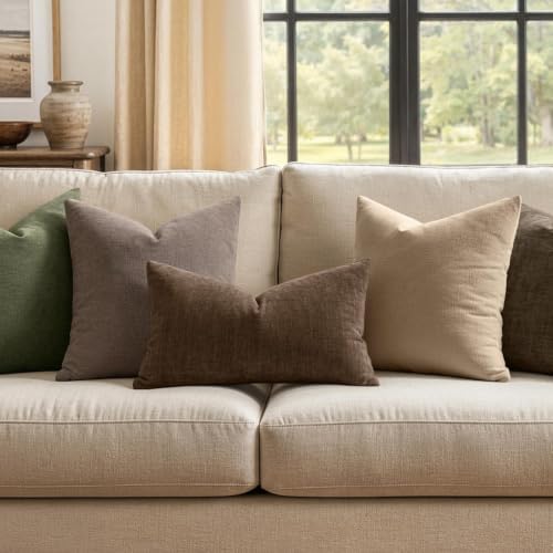 MIULEE Beaver Fur Chenille Couch Lumbar Throw Pillow Covers - Image 3