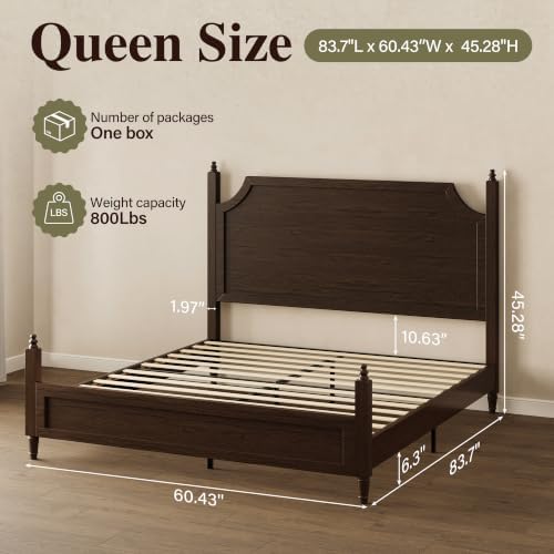 Belffin Wood Queen Size Bed Frame - Image 2