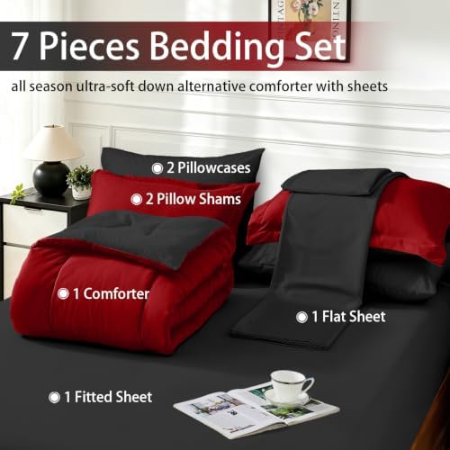 FUANNA California King Comforter Set 7 Pieces, Soft Bed Set, Bed in a Bag - Image 4