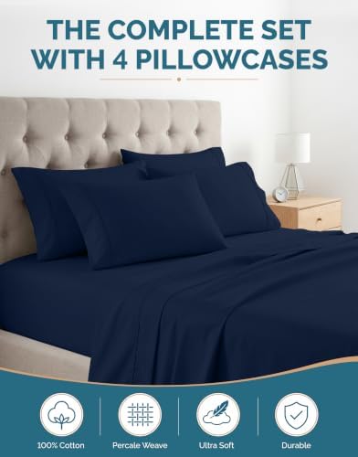 Casa Platino Queen Sheets Set – 100% Cotton Bed Sheets Queen, Breathable & - Image 2
