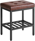 IBUYKE Rectangular Makeup Stool, PU Seat Vanity Chair, Dark Brown WBD017Z by IBUYKE