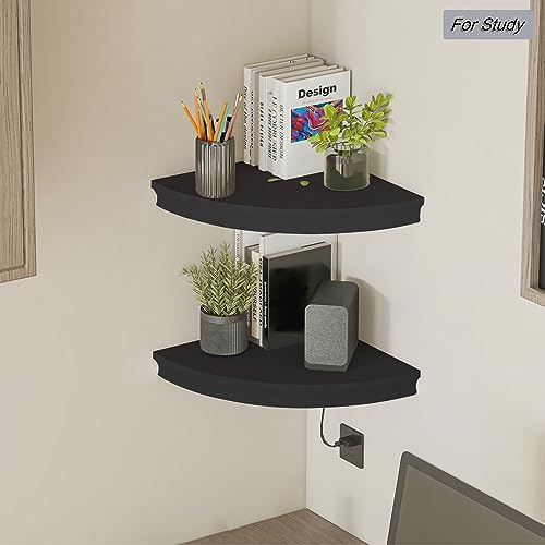 HAO Floating Corner Shelf Invisible Wall Mounted Shelves Radial Shape Cable - Image 4