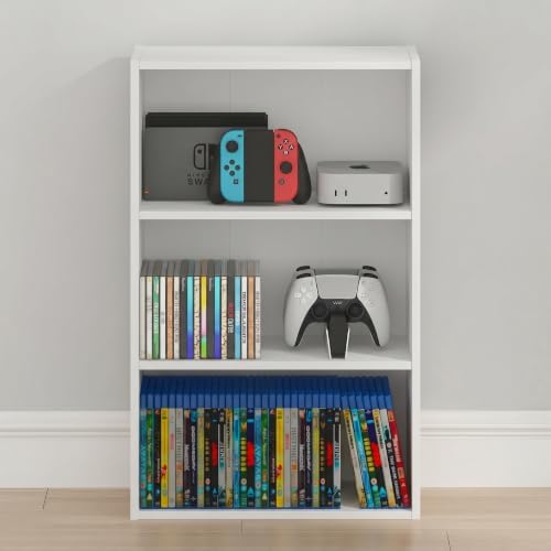 Furinno Basic DVD Shelf, 3-Tier CD Rack, Cube Storage - Image 6