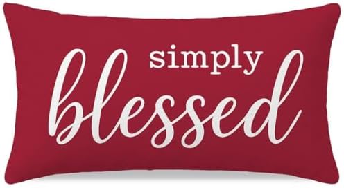 Decorative Lumbar Pillow Cover 12x20 Inch Simply Blessed by HERHOME