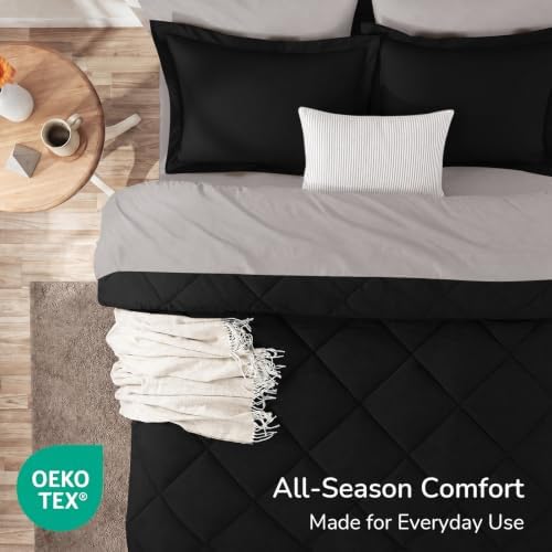 downluxe Full Comforter Set Soft Reversible 7 Pieces - Image 4