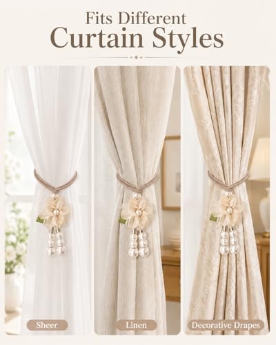 Adjustable Curtain Tiebacks， 4pcs Hand-Woven Rope - Image 5