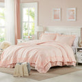 Cupocupa Pink Ruffle King Size Comforter Set, Shabby Chic Boho Bedding by CupocupaHomeCollection