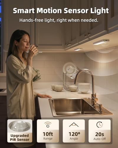 EZVALO Under Cabinet Lighting Wireless, 1800mAh LED Motion Sensor Light Indoor - Image 3