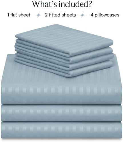 LuxClub 5 PC Split King Size Sheet Set Bed Sheets, Breathable Luxury Sheets - Image 2