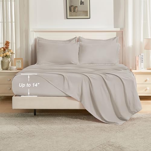 Andency Full Comforter Set, 7 Pieces Heather Grey Bedding - Image 6