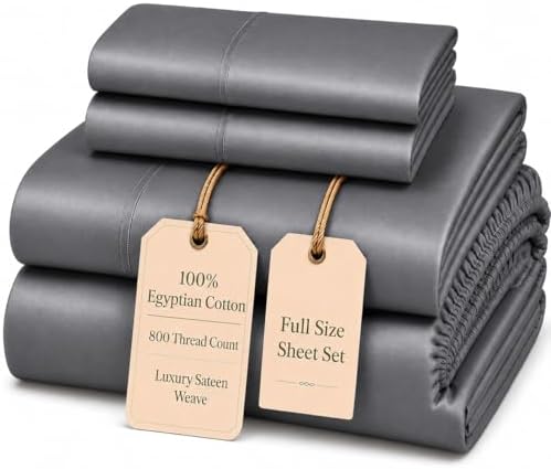 4 PC Egyptian Cotton Sheets Full Sheet Set 15" Deep Pocket- Charcoal by CHATEAUHOMECOLLECTION
