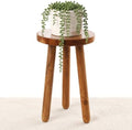 Teak Wood Plant Stand, Wood Accent Table by JOLLYMER