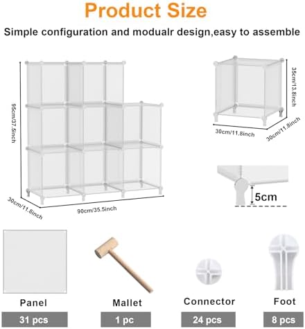 AWTATOS 8 Cube Storage Organizer, Closet Organizer Storage Shelf - Image 5