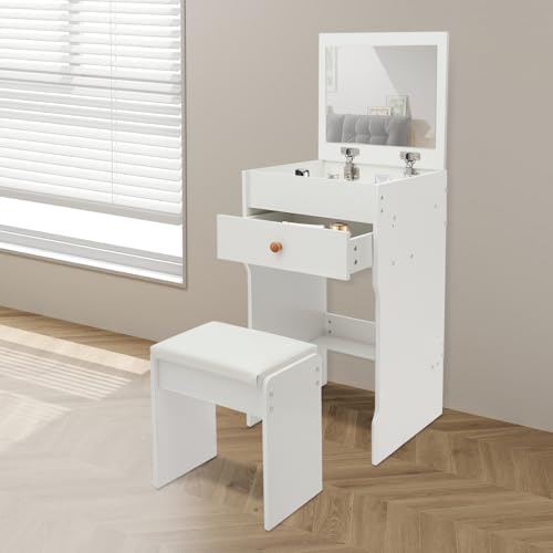 Compact 3 in 1 Makeup Vanity Table, Small Space Saving Vanity Desk - Image 3