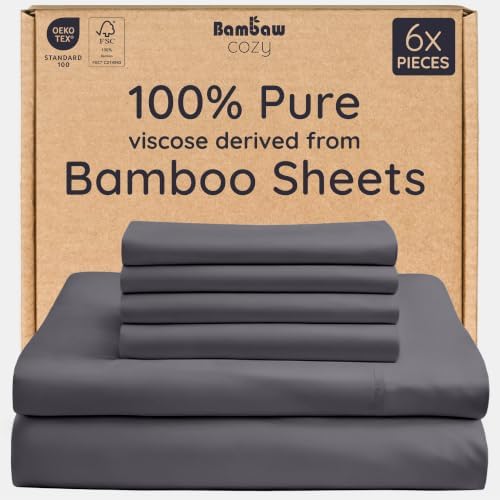 Bambaw 100% Viscose Derived from Bamboo Queen Size Sheet Set, 6 Piece Set by Bambaw