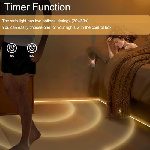 9.8Ft 90 LED Battery Operated Cabinet Strip Lights Motion Sensor - Image 2