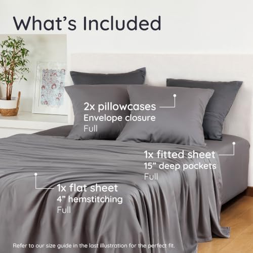 Bambaw 100% Viscose Derived from Bamboo Sheets Full Size Set, 4 Piece Set - Image 2