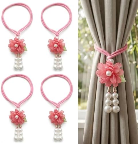 Adjustable Curtain Tiebacks， 4pcs Hand-Woven Rope by TAMHOO