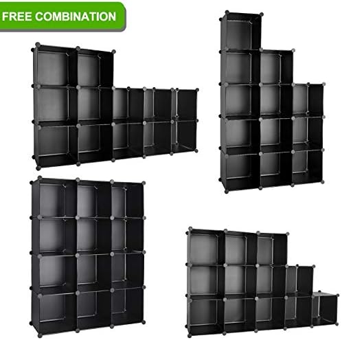 Cube Storage Organizer, 12-Cube DIY Plastic Closet Cabinet Modular Bookcase - Image 4