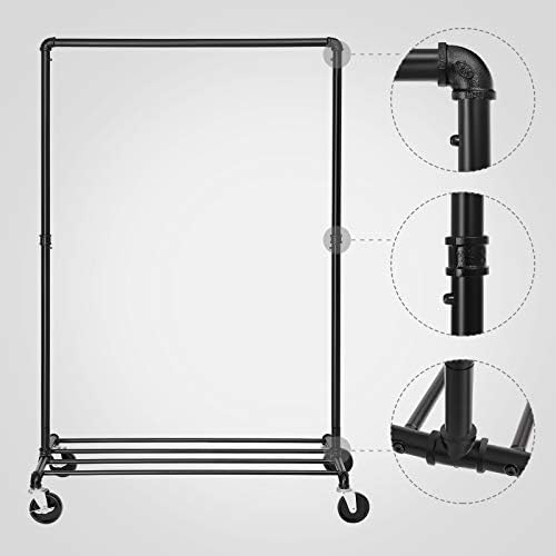 SONGMICS Heavy-Duty Clothes Rack, Single-Rod, Metal Frame on Wheels - Image 6