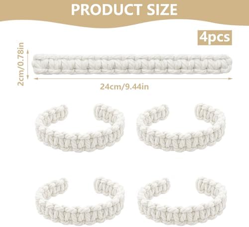 4 Pack Braided Curtain Tieback Elegant Boho Rustic Drapes Holdback - Image 2