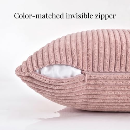 Fancy Homi Blush Pink Lumbar Decorative Throw Pillow Covers 20x28 Inch - Image 3