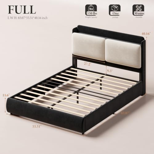 Garvee Chenille Full Size Bed Frame - Image 2
