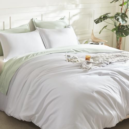Litanika Oversized Queen Comforter Set, 3 Pieces White Solid Bedding - Image 5