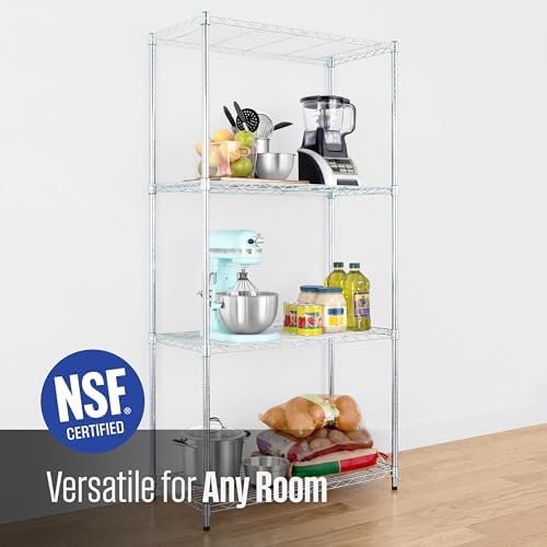 SafeRacks 4-Tier NSF Wire Shelving Unit, No Wheels - Image 5