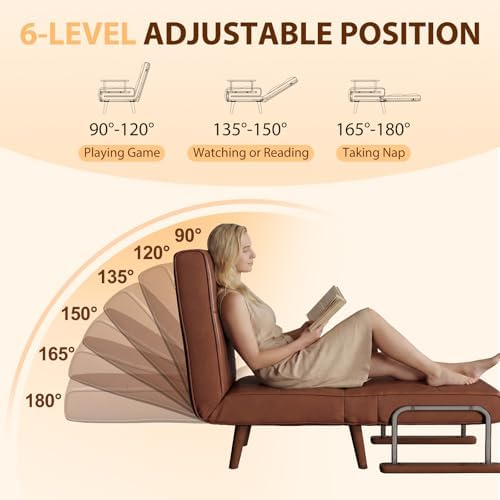 32-Inch Sleeper Chair Bed, 3-in-1 Convertible Sofa Bed, Chair Bed Sleeper - Image 3