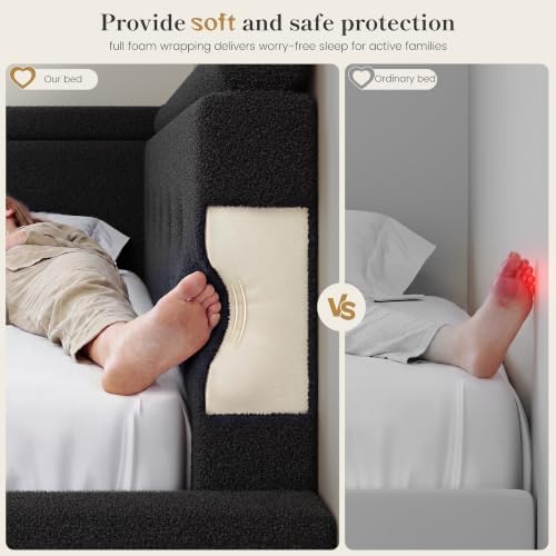 EnHomee Full Corner Cloud Bed Frame 360° Cushioned L-Shaped Daybed - Image 4