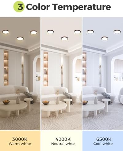 hepside 1Pack Dimmable Flush Mount Ceiling Light Fixture Oil Rubbed Bronze - Image 2