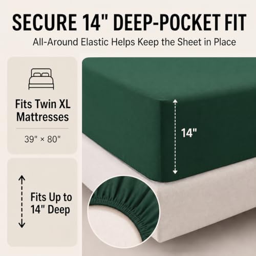 CozyLux Twin XL Comforter Set Emerald Green - Image 5