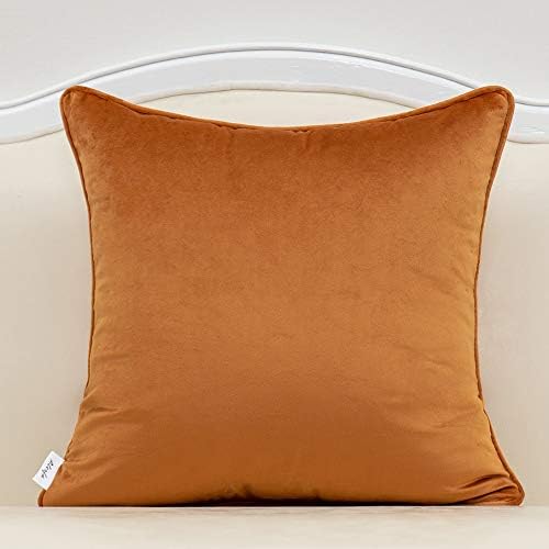 Alerfa 20 x 20 Inch Orange Square Maple Leaf Pillow Embroidery Cut Velvet - Image 2
