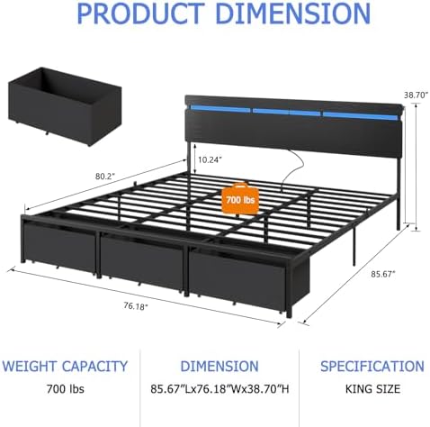 Forestell King Size Bed Frame - Image 2