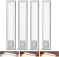 4Pack Aluminum Under Cabinet Lighting, 10inch Rechargeable Ultra-Thin Magnetic by WowGlad