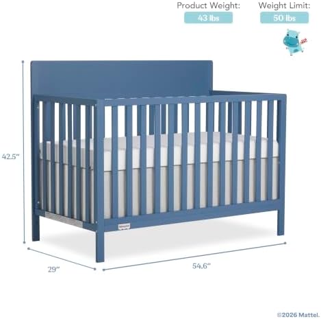 Fisher-Price Meadowbrook 4-in-1 Convertible Full Size Baby Crib, Wooden Nursery - Image 3