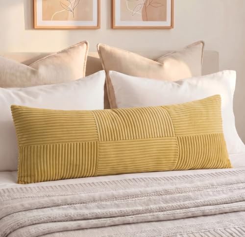 Fancy Homi Set of 1 Mustard Yellow Boho Long Lumbar Body Decorative Throw by Fancy+Homi