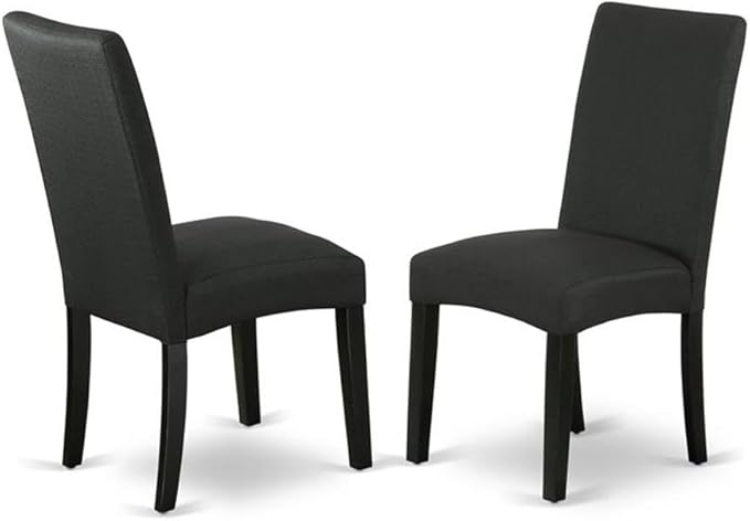 East West Furniture X676DR124-6 6 Piece Kitchen Table Set Contains a Rectangle Dining Table with X-Legs and 4 Black Color Linen Fabric Parson Chairs with a Bench, 36x60 Inch, Multi-Color